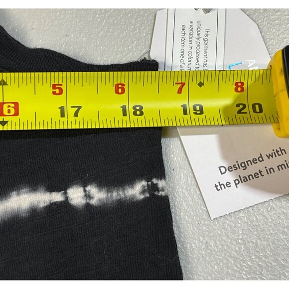 Time and Tru Womens Size M Tie-Dye Sleeveless Tank Top Black & White 100% Cotton - Picture 4 of 10